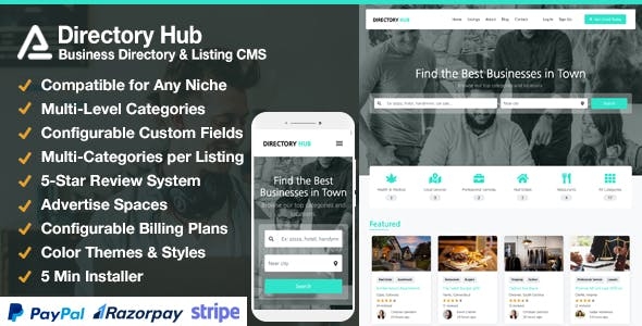 Directory Hub Listing & Business Directory CMS v38