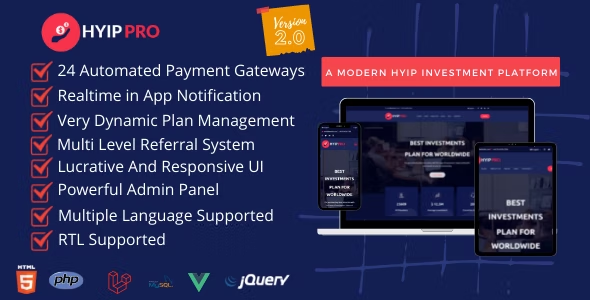 HyipPro – A Modern HYIP Investmet Platform 4.1