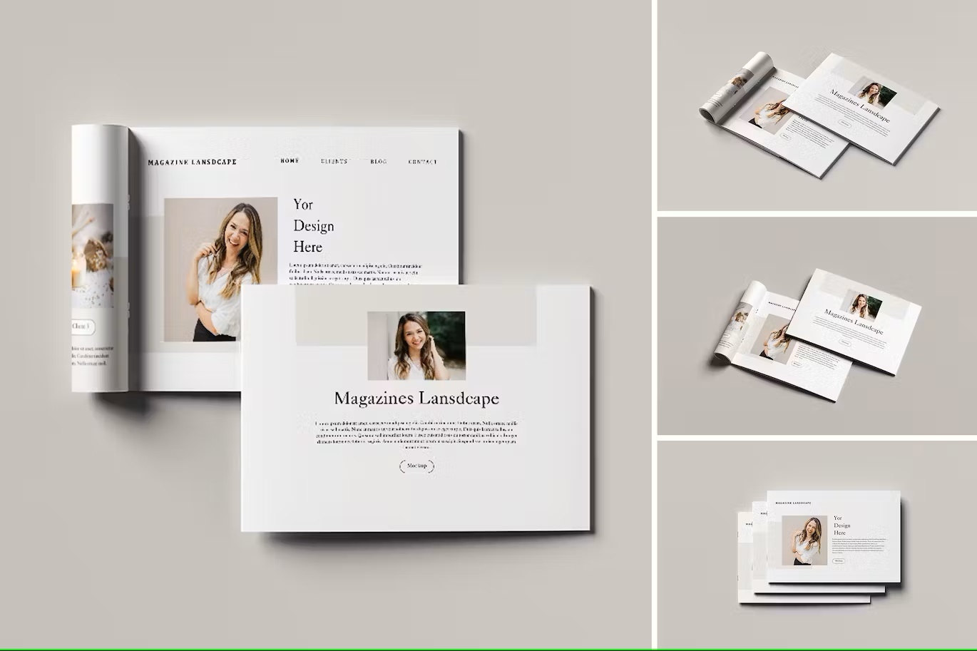 Magazine Landscape A4 Mockup